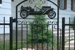 Gate-with-car-silhouttes